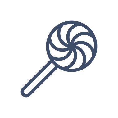 Şeffaf bir arkaplanda lolipop vektör çizimi. Konsept ve grafik tasarım için ince çizgi simgesi.. 