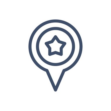 Şeffaf bir arkaplanda favori konum vektör çizimi. Konsept ve grafik tasarım için ince çizgi simgesi.. 