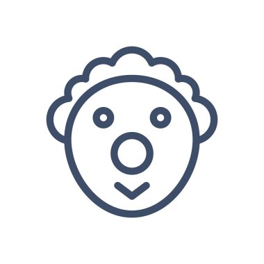 Saydam bir arkaplanda palyaço vektör çizimi. Konsept ve grafik tasarım için ince çizgi simgesi.. 