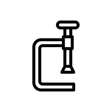 Şeffaf bir arkaplan üzerinde klemp vektör illüstrasyonu.Premium kalite sembolleri. Konsept ve grafik tasarım için ince çizgi simgesi.