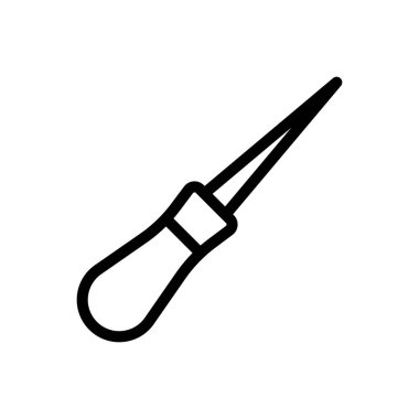 Şeffaf bir arkaplanda awl vektör çizimi. Premium kalite sembolleri. Konsept ve grafik tasarım için ince çizgi simgesi. 