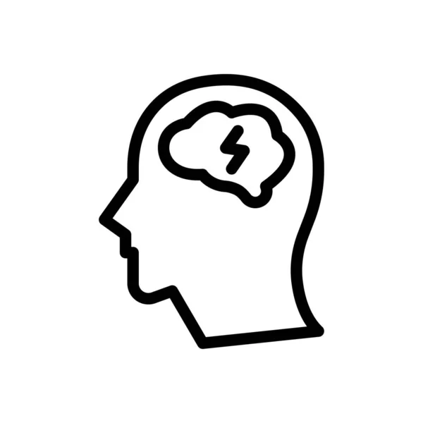 Векторная Иллюстрация Мозга Прозрачном Фоне Премиум Символы Качества Тонкая Линия — стоковый вектор