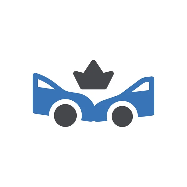 Car Accident Vector Illustration Transparent Background Premium Quality Symbols Glyphs — Stockový vektor