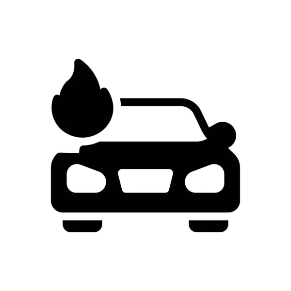 Car Fire Vector Illustration Transparent Background Premium Quality Symbols Glyphs — Wektor stockowy