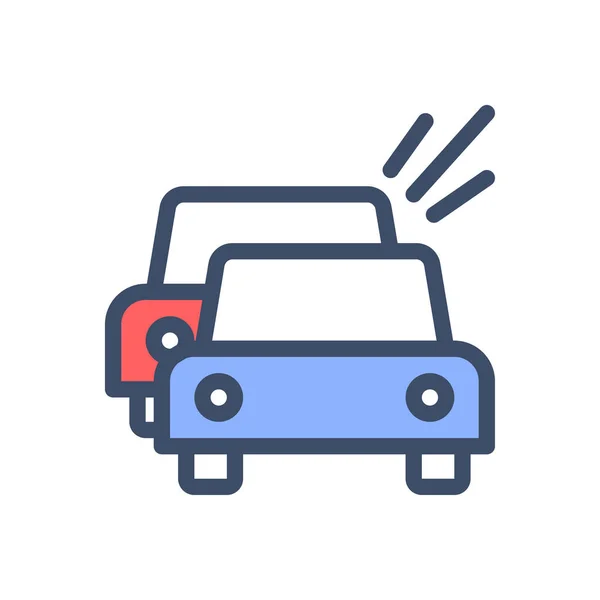 Car Accident Vector Illustration Transparent Background Premium Quality Symbols Stroke — Vetor de Stock