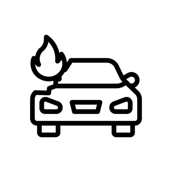 Car Fire Vector Illustration Transparent Background Premium Quality Symbols Thin — Stock vektor