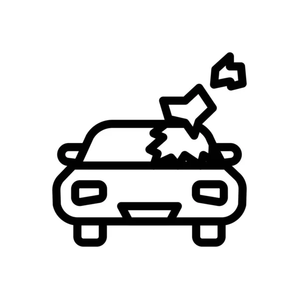 Ilustracja Wektora Uszkodzenia Samochodu Przejrzystym Tle Symbole Jakości Premium Cienka — Wektor stockowy