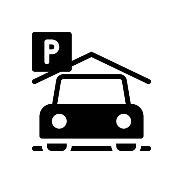Ilustracja Wektora Parkingu Przejrzystym Tle Symbole Jakości Premium Ikona Glifów — Wektor stockowy