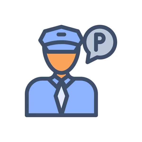 Officer Vector Illustration Transparent Background Premium Quality Symbols Stroke Icon — 스톡 벡터