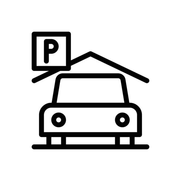 Ilustracja Wektora Parkingu Przejrzystym Tle Symbole Jakości Premium Cienka Ikona — Wektor stockowy