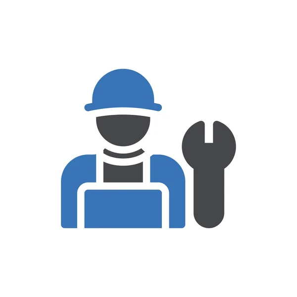 Worker Vector Illustration Transparent Background Premium Quality Symbols Glyphs Icon — Stock vektor