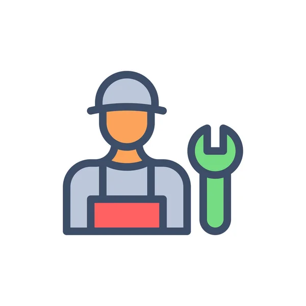 Worker Vector Illustration Transparent Background Premium Quality Symbols Stroke Icon — Stockvektor