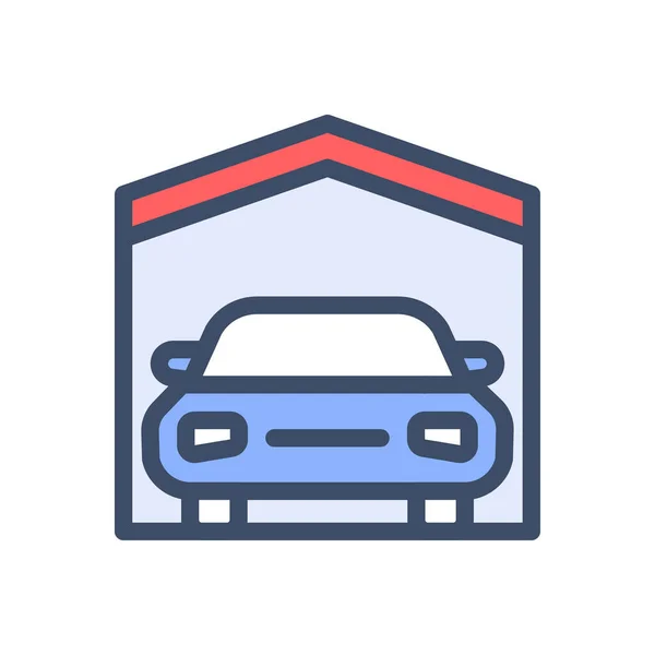 Ilustración Vectorial Garaje Sobre Fondo Transparente Símbolos Calidad Premium Icono — Vector de stock