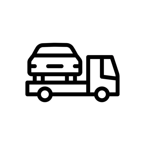 透明背景下的汽车卡车矢量图解 优质符号 概念和平面设计的细线图标 — 图库矢量图片