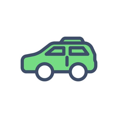 Şeffaf bir arkaplan üzerinde jeep vektör çizimi. Konsept ve grafik tasarımı için premium kalite simgeleri..