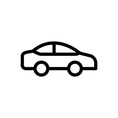 Şeffaf bir arkaplanda araba vektör çizimi. Konsept ve grafik tasarım için ince çizgi simgesi..