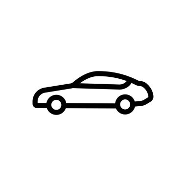 Şeffaf bir arkaplanda araba vektör çizimi. Konsept ve grafik tasarım için ince çizgi simgesi.. 