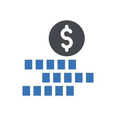 Saydam bir arkaplanda dolar sikkeleri vektör illüstrasyonu. Konsept ve grafik tasarım simgeleri için birinci sınıf kalite semboller..