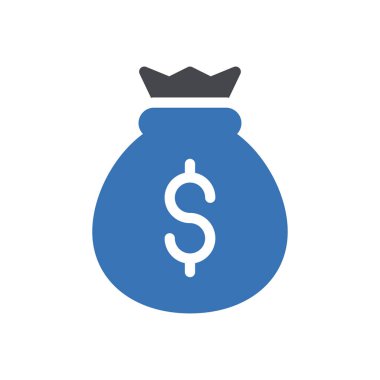 Saydam bir arkaplanda dolar çanta vektör illüstrasyonu. Konsept ve grafik tasarım simgeleri için kaliteli semboller..