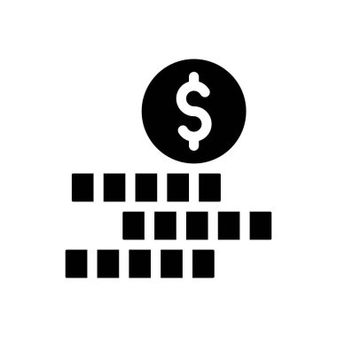 Saydam bir arkaplanda dolar sikkeleri vektör illüstrasyonu. Konsept ve grafik tasarım simgeleri için birinci sınıf kalite semboller..