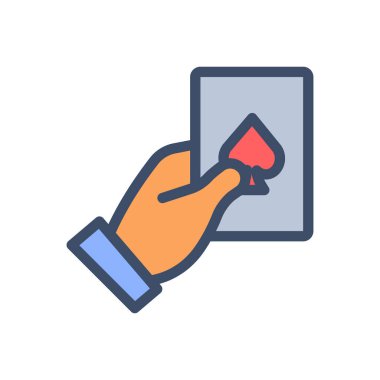 Şeffaf bir arkaplanda kart vektör çizimi oynanıyor. Konsept ve grafik tasarımı için prim kalite simgeleri..