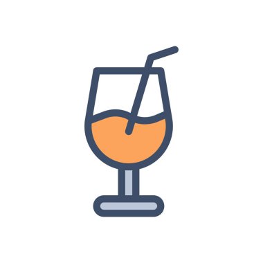 Şeffaf bir arkaplan üzerinde meyve suyu vektörü çizimi. Konsept ve grafik tasarım için kaliteli semboller..