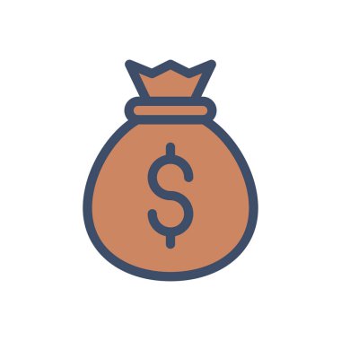 Saydam bir arkaplan üzerinde dolar çanta vektör illüstrasyonu. Konsept ve grafik tasarımı için birinci sınıf kalite simgeler..