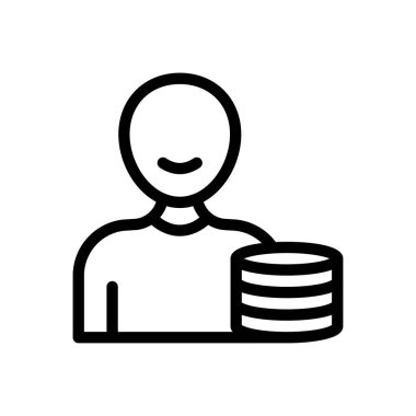 Saydam bir arkaplan üzerinde kumarhane çocuğu vektör çizimi. Konsept ve grafik tasarım için ince çizgi simgesi..