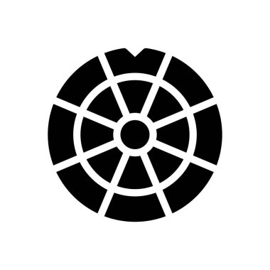 Şeffaf bir arkaplan üzerinde tekerlek vektör çizimi. Konsept ve grafik tasarım simgeleri için kaliteli semboller..