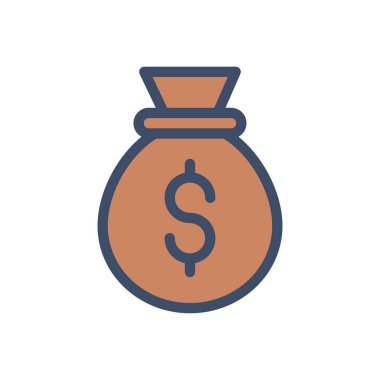 Saydam bir arkaplan üzerinde dolar çanta vektör illüstrasyonu. Konsept ve grafik tasarımı için birinci sınıf kalite simgeler.. 