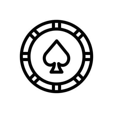 Şeffaf bir arkaplan üzerinde poker vektör illüstrasyonu. Konsept ve grafik tasarımı için ince çizgi simgesi..