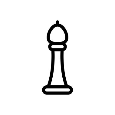 Saydam bir arkaplanda satranç vektör çizimi. Konsept ve grafik tasarımı için ince çizgi simgesi..