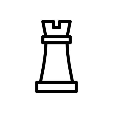 Saydam bir arkaplanda satranç vektör çizimi. Konsept ve grafik tasarımı için ince çizgi simgesi..