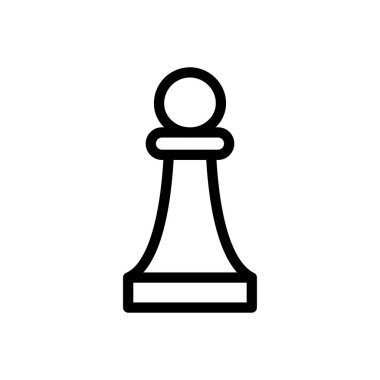 Saydam bir arkaplanda satranç vektör çizimi. Konsept ve grafik tasarımı için ince çizgi simgesi..