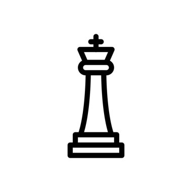 Saydam bir arkaplanda satranç vektör çizimi. Konsept ve grafik tasarımı için ince çizgi simgesi..