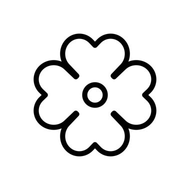 Saydam bir arkaplan üzerinde Yonca vektör çizimi. Konsept ve grafik tasarım için ince çizgi simgesi..