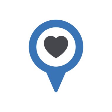 şeffaf bir arkaplan üzerinde kalp konumu vektör çizimi. Konsept ve grafik tasarımı için mükemmel kalite sembolleri.. 