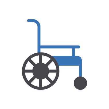 Saydam bir arkaplan üzerinde tekerlekli sandalye vektör çizimi. Konsept ve grafik tasarım simgeleri için kaliteli semboller.. 