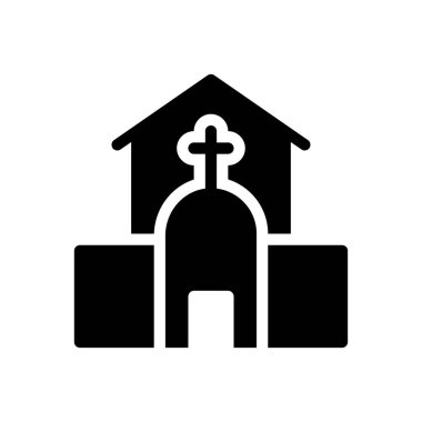 Şeffaf bir arkaplan üzerinde kilise vektör illüstrasyonu. Konsept ve grafik tasarım simgeleri için kaliteli semboller.. 