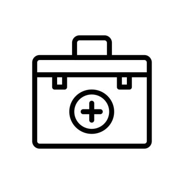 Şeffaf bir arkaplan üzerinde ilk yardım vektör illüstrasyonu. Konsept ve grafik tasarım için ince çizgi simgesi.