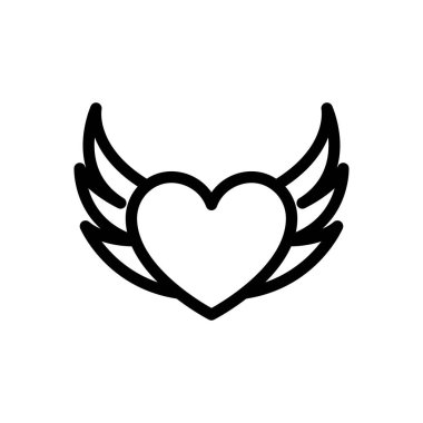 Şeffaf bir arkaplan üzerinde kalp vektör çizimi. Konsept ve grafik tasarım için ince çizgi simgesi. 