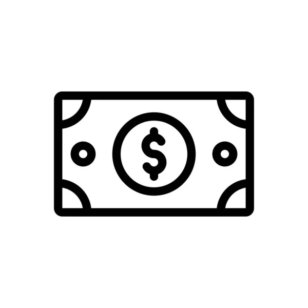 透明背景下的美元现金矢量图解 优质符号 概念和平面设计的细线图标 — 图库矢量图片