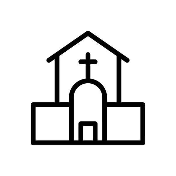 透明な背景の教会のベクトル図 プレミアム品質の象徴概念とグラフィックデザインのための細い線のアイコン — ストックベクタ