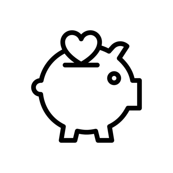 Piggy Vector Illustration Transparent Background Premium Quality Symbols Thin Line — Vetor de Stock