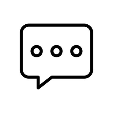 Şeffaf bir arkaplan üzerinde sohbet vektör illüstrasyonu. Konsept ve grafik tasarımı için ince çizgi simgesi.. 