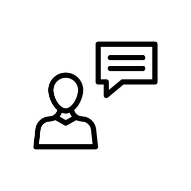 Şeffaf bir arkaplan üzerinde ileti vektör illüstrasyonu. Konsept ve grafik tasarımı için ince çizgi simgesi.. 