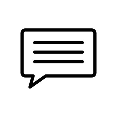 Şeffaf bir arkaplan üzerinde ileti vektör illüstrasyonu. Konsept ve grafik tasarımı için ince çizgi simgesi..