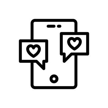 Şeffaf bir arkaplan üzerinde mobil ileti vektör illüstrasyonu.Premium kalite simgeleri. Konsept ve grafik tasarım için ince çizgi simgesi. 