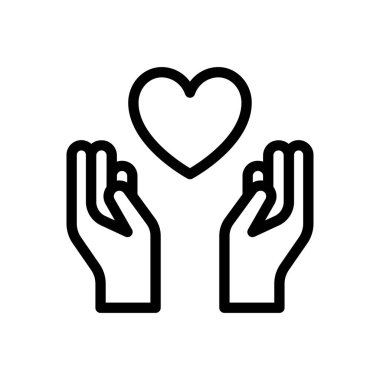 Şeffaf bir arkaplanda sevgi vektörü çizimi. Konsept ve grafik tasarım için ince çizgi simgesi..