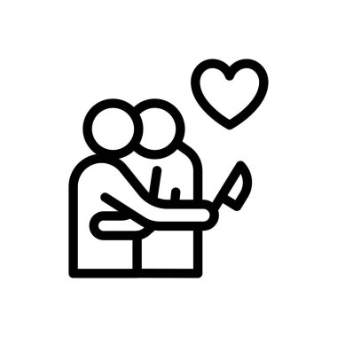 Şeffaf bir arkaplan üzerinde çift vektör illüstrasyonu. Konsept ve grafik tasarım için ince çizgi simgesi.. 